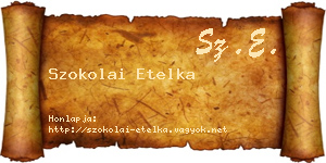 Szokolai Etelka névjegykártya